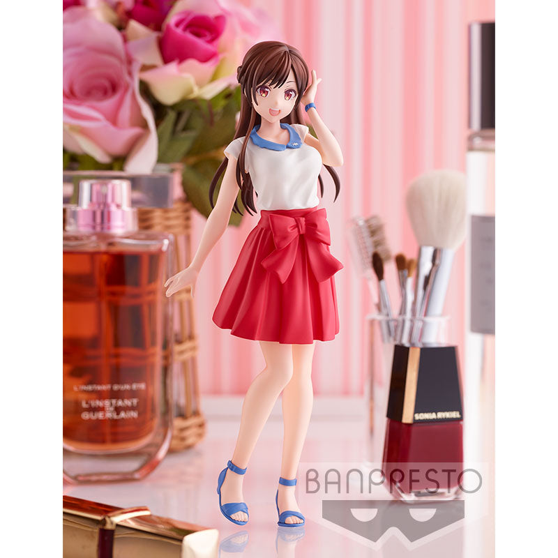 rent-a-girlfriend figure, anime figure, chizuru mizuhara, exhibition figure, banpresto figure, BP17940, front view with background