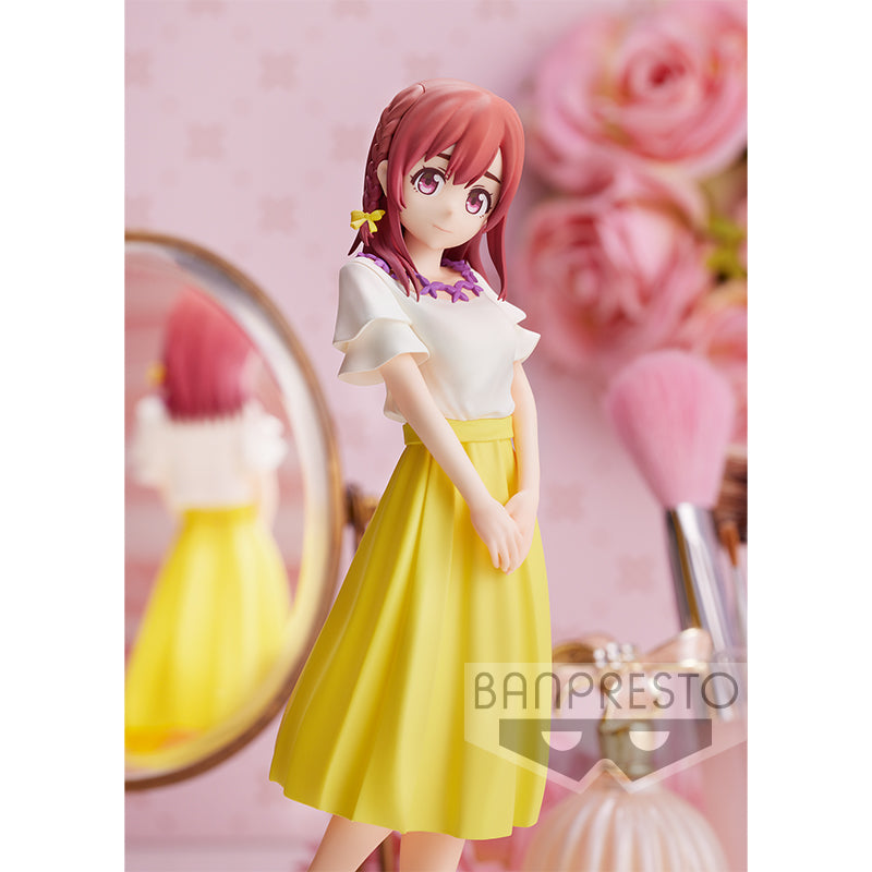 rent-a-girlfriend figure, anime figure, sakurasawa sumi, exhibition figure, banpresto figure, BP18169, close up side view with background