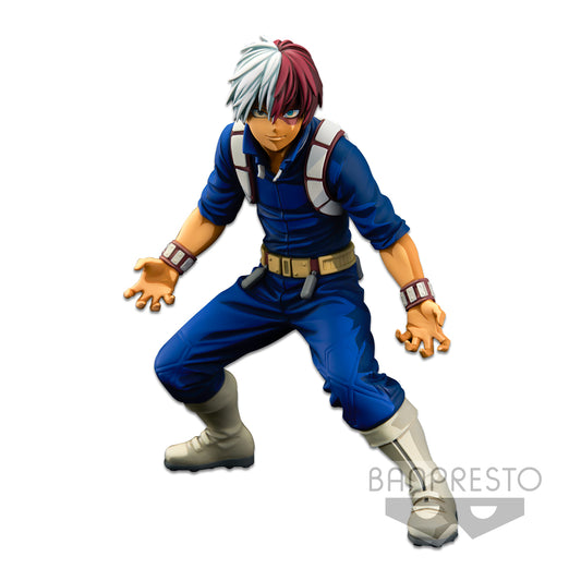 my hero academia figure, anime figure, shoto todoroki, super master stars piece figure, banpresto figure, two-dimensions, BP18229, front view