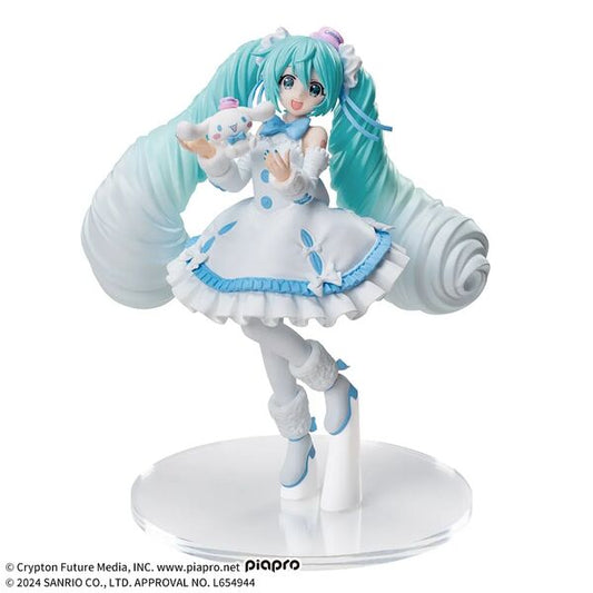 vocaloid figure, anime figure, hatsune miku figure, luminasta figure, cinnamoroll figure, sega figure, crossover figure, front view