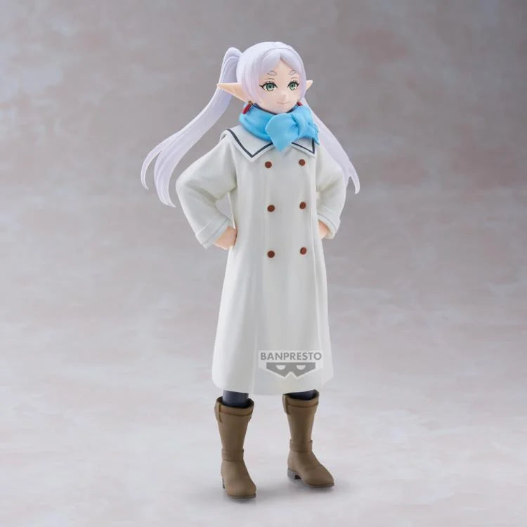 frieren beyonds journey end figure, anime figure, frieren figure, banpresto figure, winter coat figure,