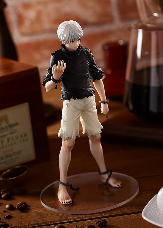 tokyo ghoul figure, anime figure, ken kaneki figure, pop up parade figure, goodsmile figure, G94543, side view with background,