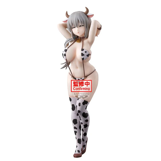 uzaki chan wants to hang out figure, anime figure, tsuki uzaki figure, glitter and glamours figure, cow print verison, banpresto figure, front view