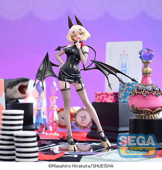 debby the corsifa figure, anime figure, debby, luminasta figure, sega figure, front view with background