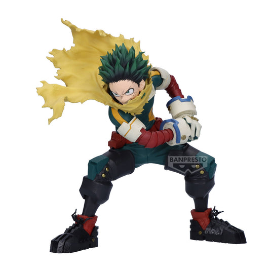 my hero academia figure, anime figure, izuku midoriya figure, maximatic figure, banpresto figure, front view
