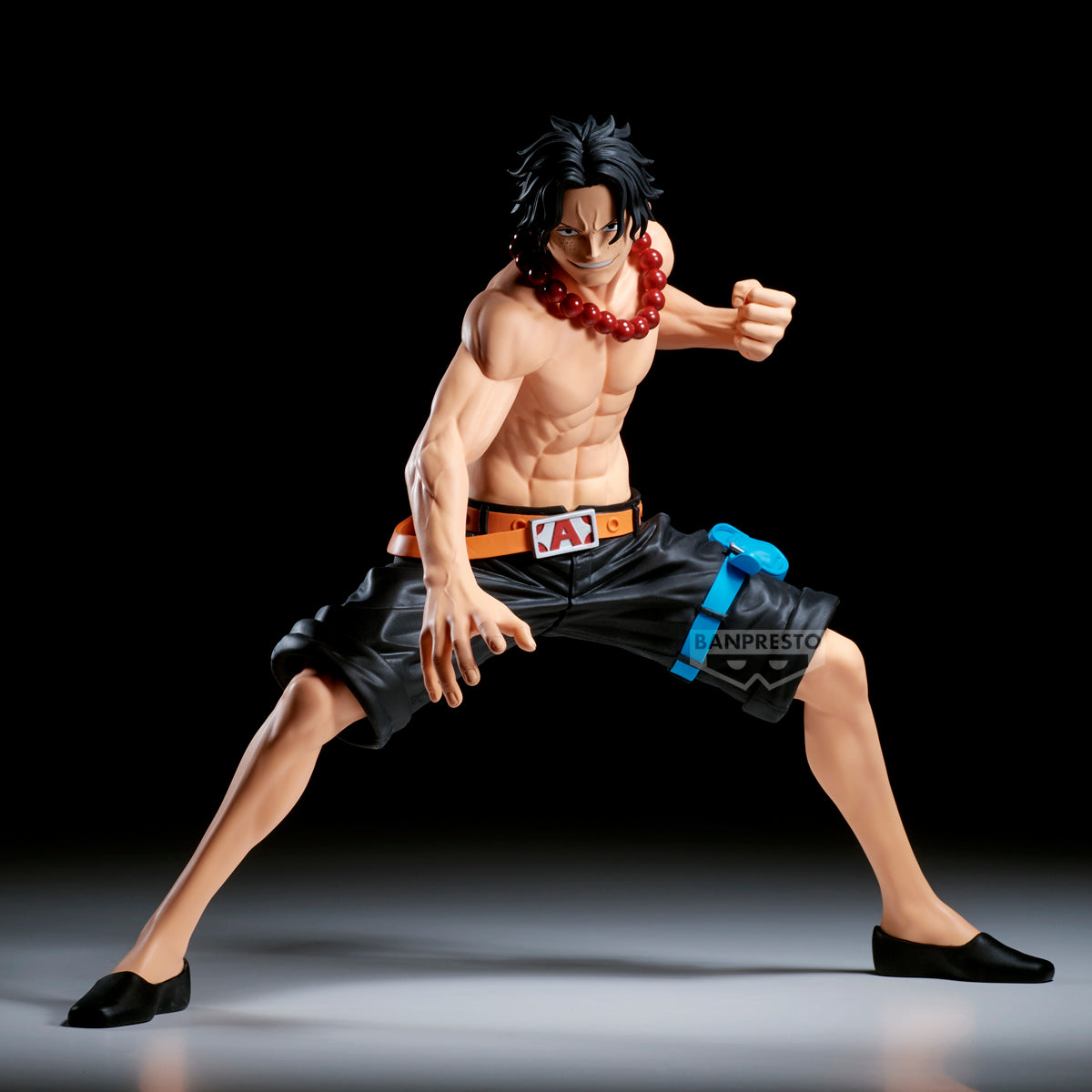 one piece figure, anime figure, portgas d. ace figure, ace figure, grandista figure, banpresto figure, front view