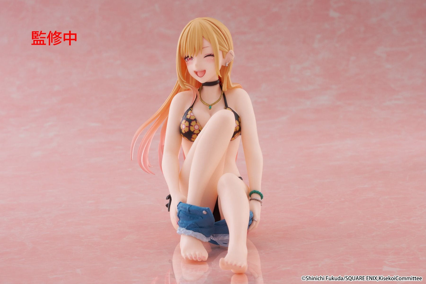 my dress up darling figure, anime figure, marin kitagawa figure, taito figure, desktop cute figure, measured swimsuit figure, T40273, side view