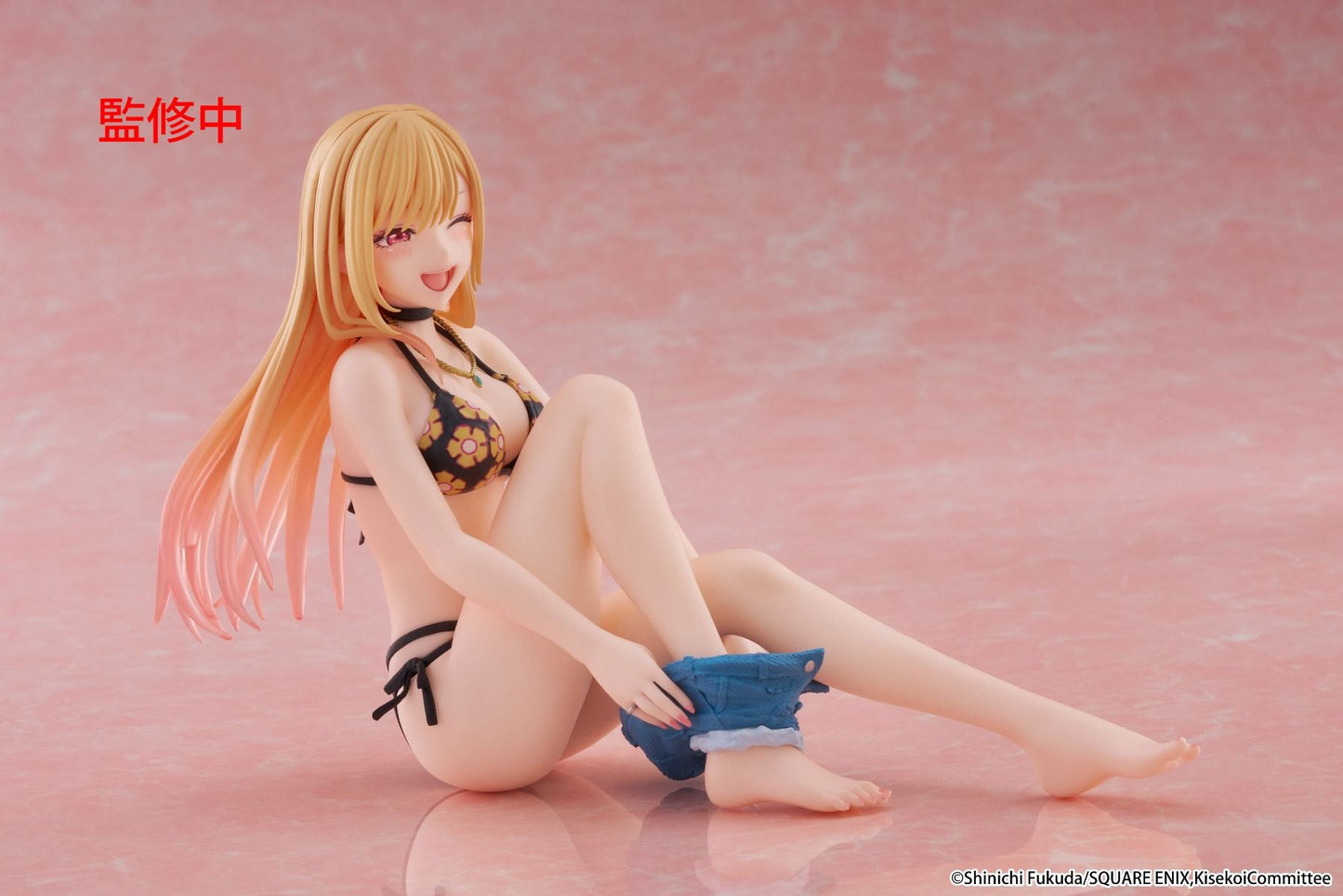 my dress up darling figure, anime figure, marin kitagawa figure, taito figure, desktop cute figure, measured swimsuit figure, T40273, side view
