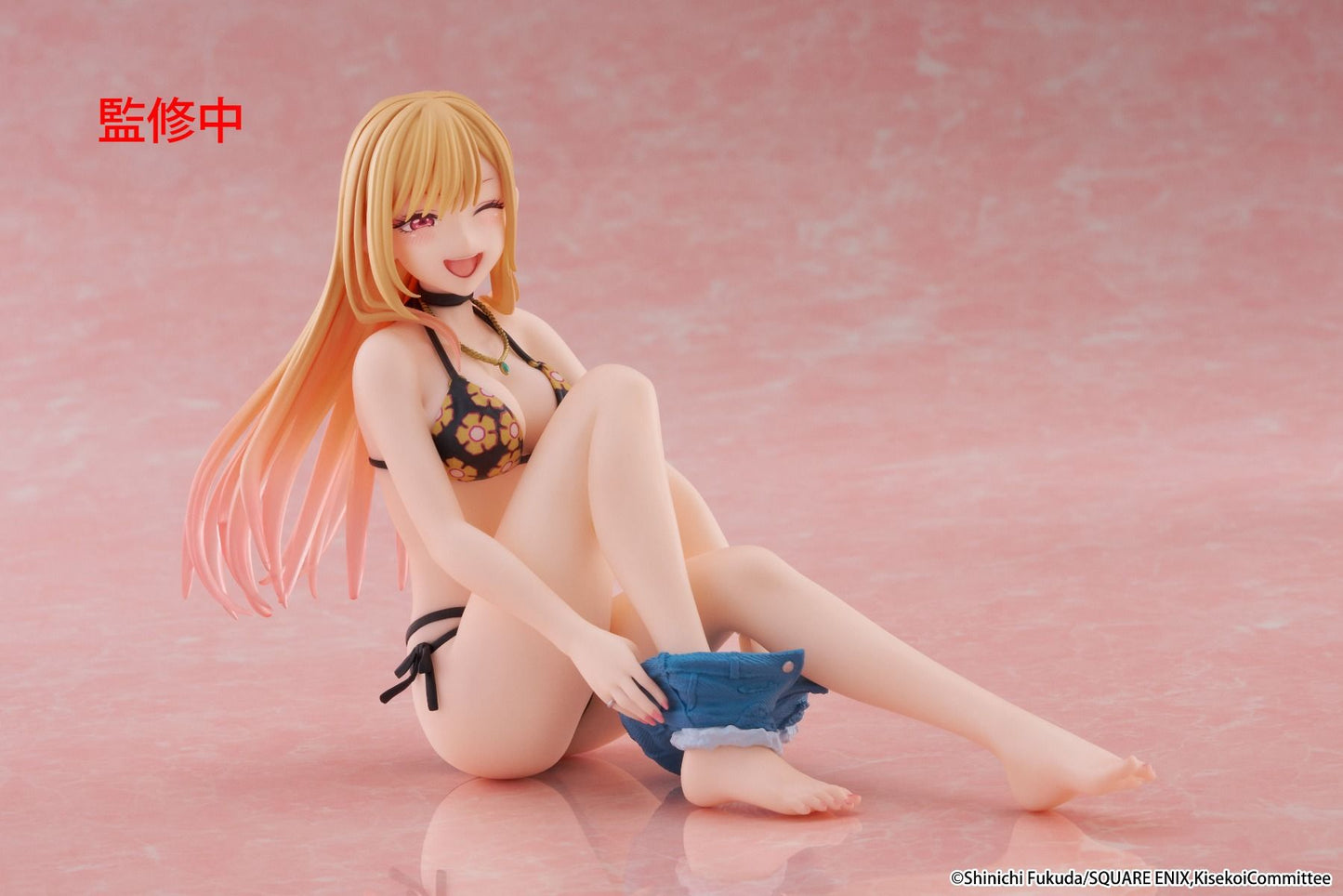 my dress up darling figure, anime figure, marin kitagawa figure, taito figure, desktop cute figure, measured swimsuit figure, T40273, side view