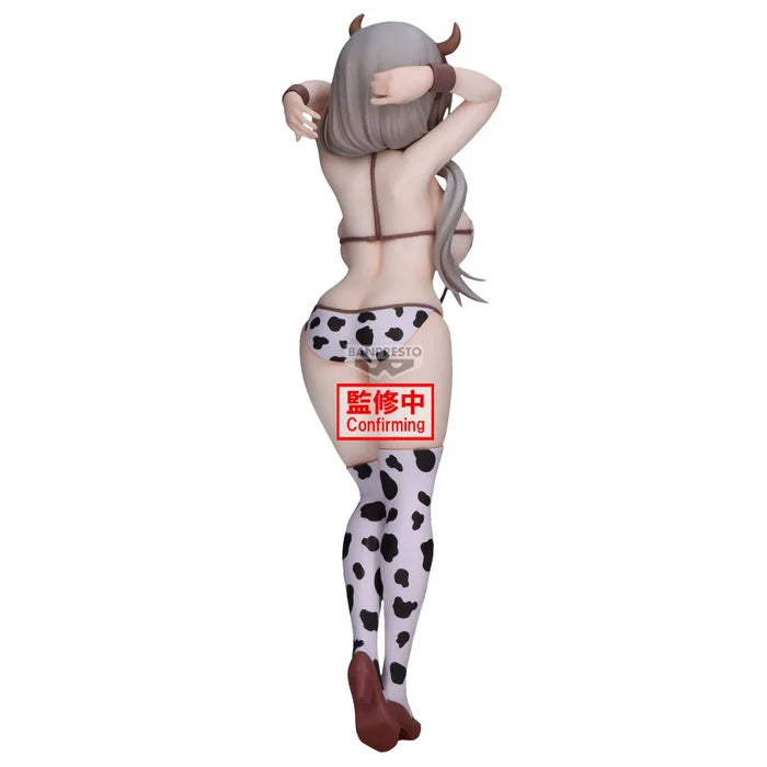 uzaki chan wants to hang out figure, anime figure, tsuki uzaki figure, glitter and glamours figure, cow print verison, banpresto figure, back view