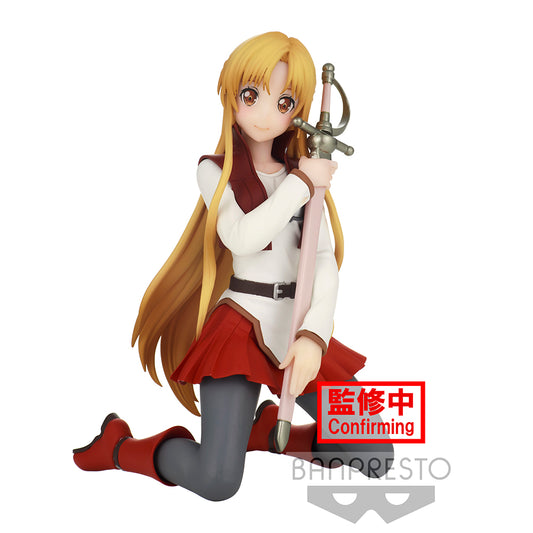sword art online figure, anime figure, asuna, banpresto figure, BP18171, front view, kneeling pose