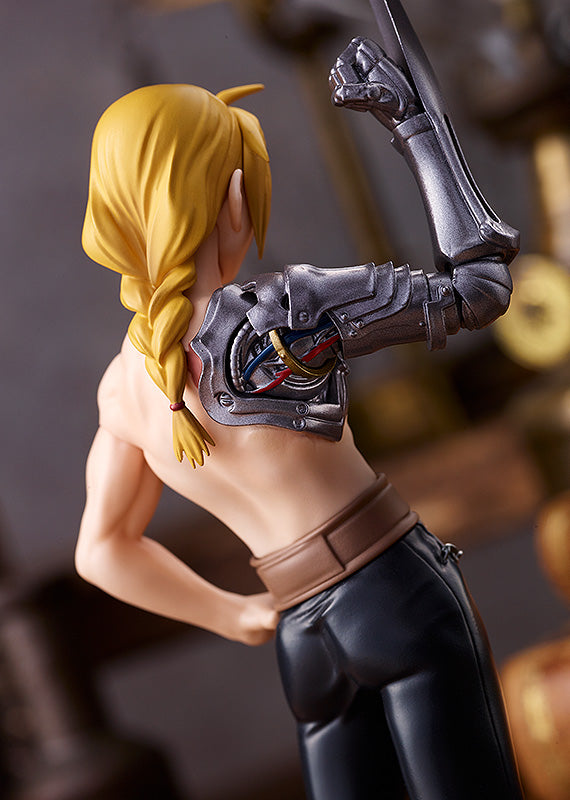 fullmetal alchemist figure, anime figure, edward elric, pop up parade figure, goodsmile figure, G94519, back view with background, close up view