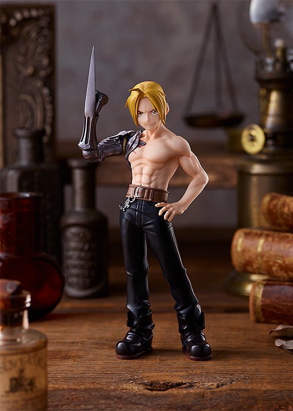 fullmetal alchemist figure, anime figure, edward elric, pop up parade figure, goodsmile figure, G94519, front view with background,