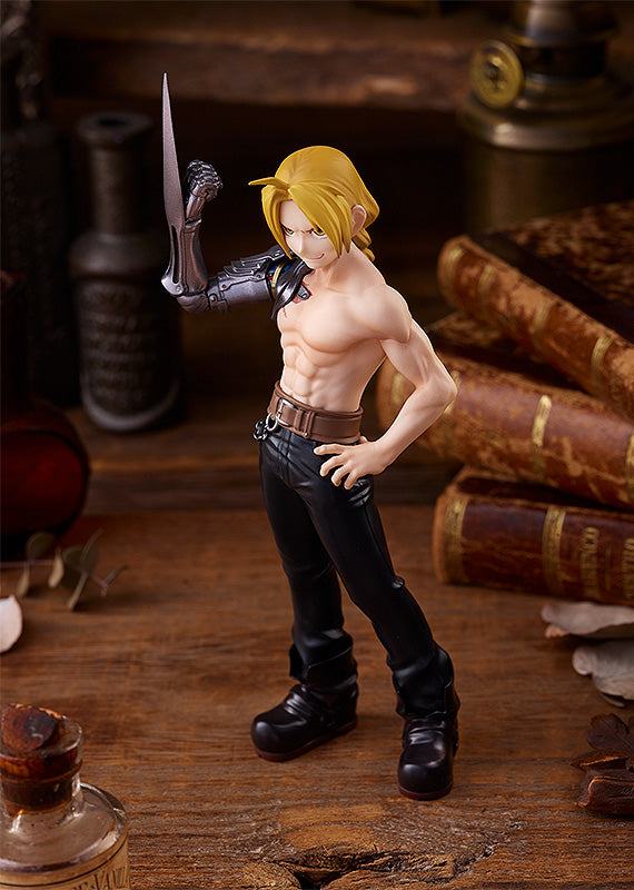fullmetal alchemist figure, anime figure, edward elric, pop up parade figure, goodsmile figure, G94519, angled view with background,