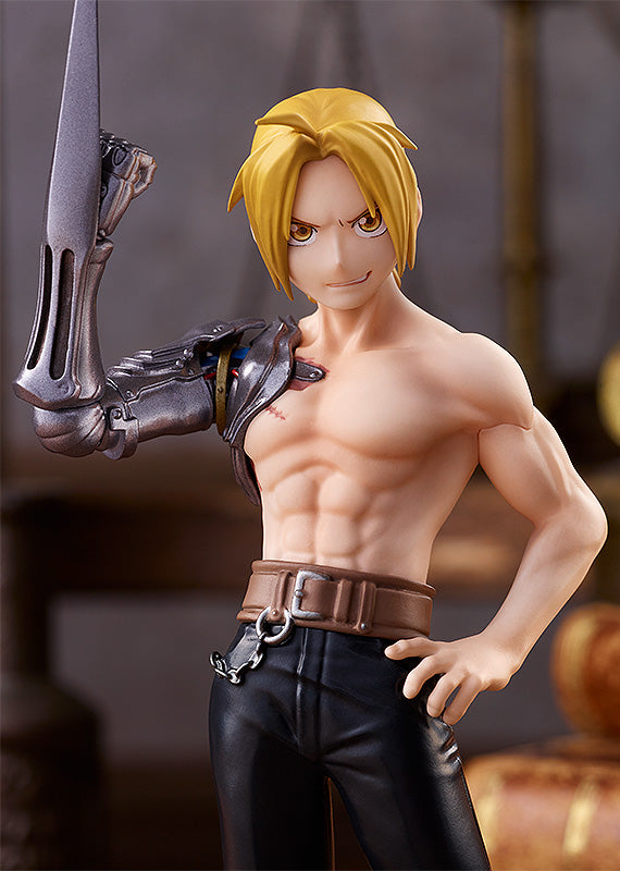 fullmetal alchemist figure, anime figure, edward elric, pop up parade figure, goodsmile figure, G94519, front view with background, close up view