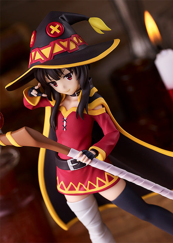 konosuba figure, anime figure, megumin, pop up parade figure, goodsmile figure, M04291, front view with background, close up view
