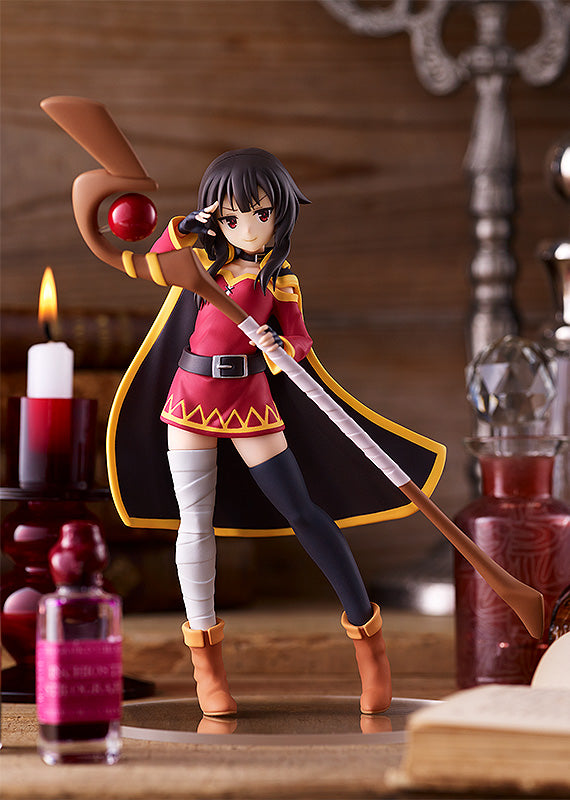 konosuba figure, anime figure, megumin, pop up parade figure, goodsmile figure, M04291, front view with background, no hat