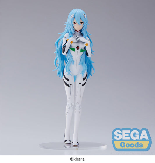evangelion figure, anime figure, rei ayanami, super premium figure, spm figure, sega figure, SG50300, long hair, front view