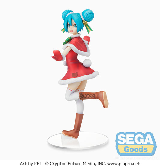 vocaloid figure, anime figure, hatsune miku figure, christmas 2021 figure, super premium figure, spm figure, sega figure, SG95251, front view