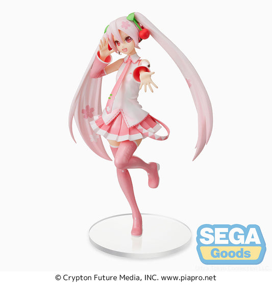 vocaloid figure, anime figure, hatsune miku figure, sakura miku figure, super premium figure, spm figure, sega figure, SG95626, front view
