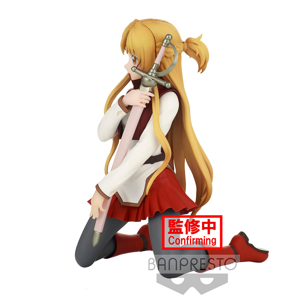 sword art online figure, anime figure, asuna, banpresto figure, BP18171, side view, kneeling pose