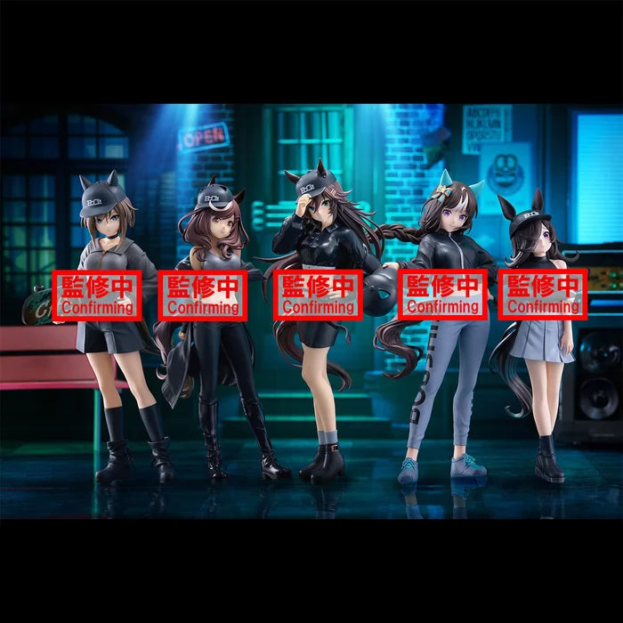 uma figure, umamusume figure, umamusume pretty derby figure, anime figure, banpresto figure, cheval grand figure, BoC'z figure, front view with background, matikanetannhauser figure, mr. c.b. figure, hokko tarumae figure, rice shower figure,