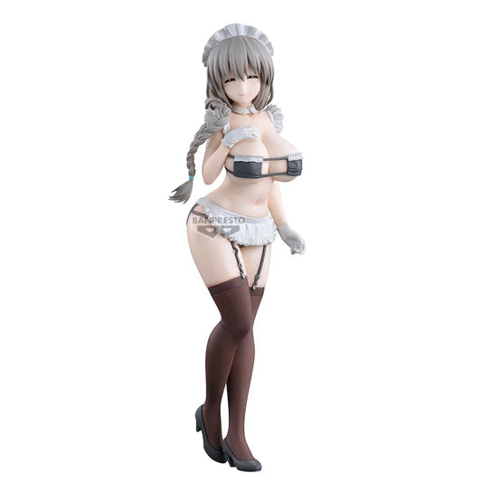 uzaki chan wants to hang out figure, anime figure, tsuki uzaki figure, maid version figure, glitter and glamours figure, banpresto figure, front view