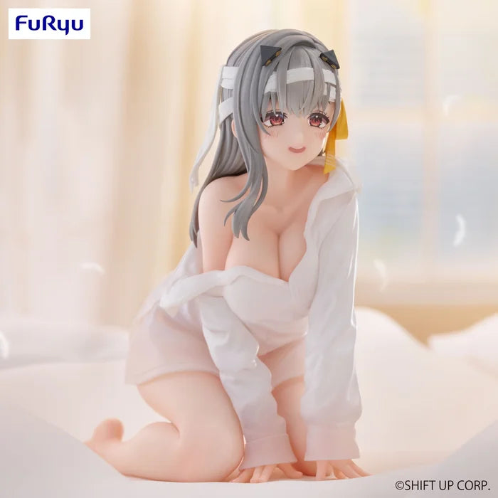 nikke figure, anime figure, modernia figure, noodle stopper figure, first affection version, furyu figure, front view with background
