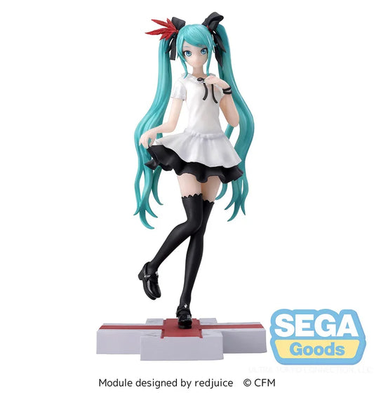 vocaloid figure, anime figure, hatsune miku figure, supreme miku figure, luminasta figure, sega figure, front view