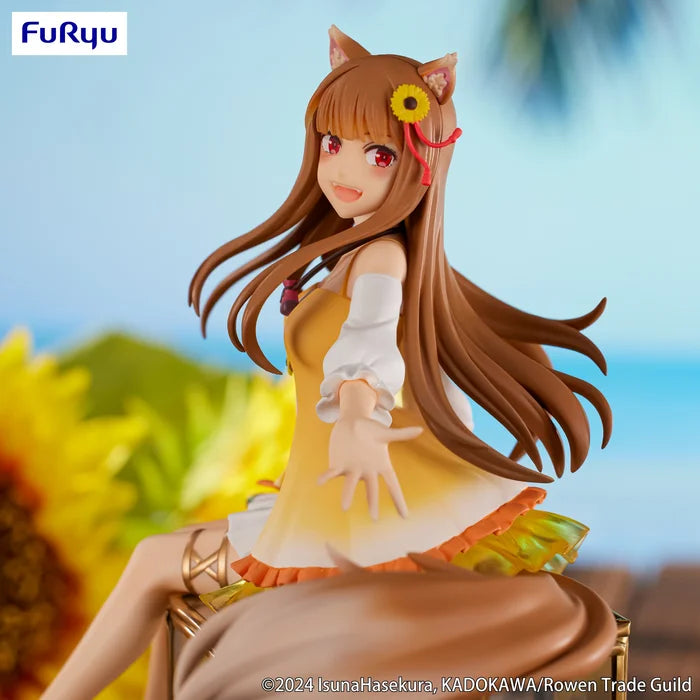 spice and wolf figure, anime figure, holo, noodle stopper figure, furyu figure, FR07499, front view with background, close up view