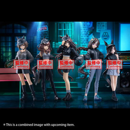 uma figure, umamusume figure, umamusume pretty derby figure, anime figure, banpresto figure, Mr. C.B. figure, BoC'z figure, front view with background, cheval grand figure, matikanetannhauser figure, hokko tarumae figure, rice shower figure, 