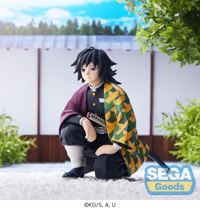 demon slayer figure, anime figure, giyu tomioka figure, premium perching figure, hashira meeting figure, sega figure, SG503011, side view with background