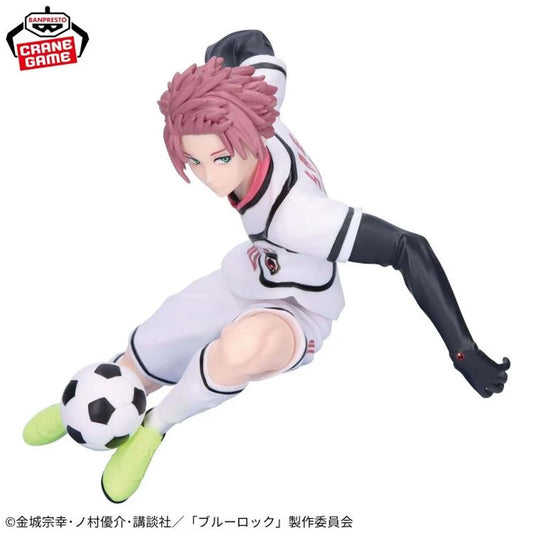 blue lock figure, anime figure, sae itoshi figure, banpresto figure, front view