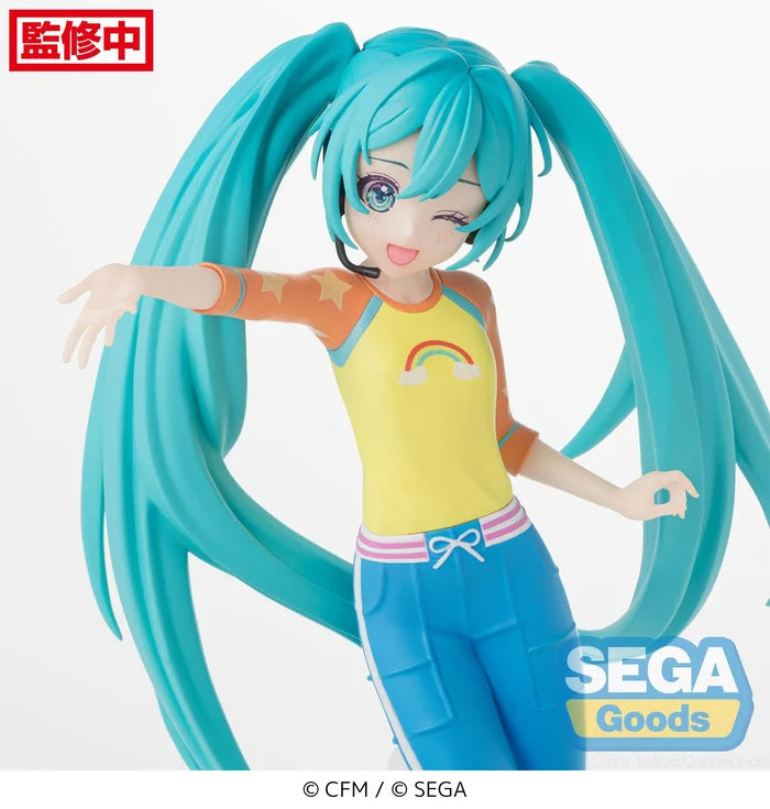 vocaloid figure, anime figure, hatsune miku figure, desktop x decorate figure, love costume, sega figure, front view, close up view