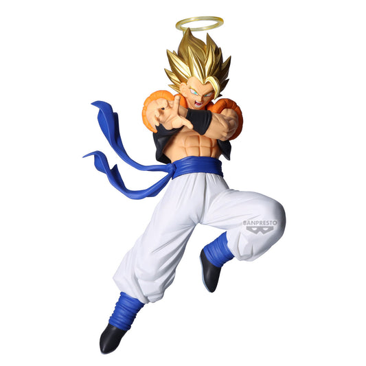 dragon ball figure, anime figure, super gogeta figure, gogeta figure, dokkan battle figure, 10th anniversary figure, banpresto figure, front view