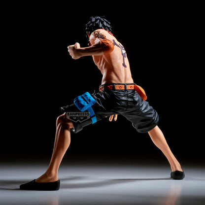 one piece figure, anime figure, portgas d. ace figure, ace figure, grandista figure, banpresto figure, back view
