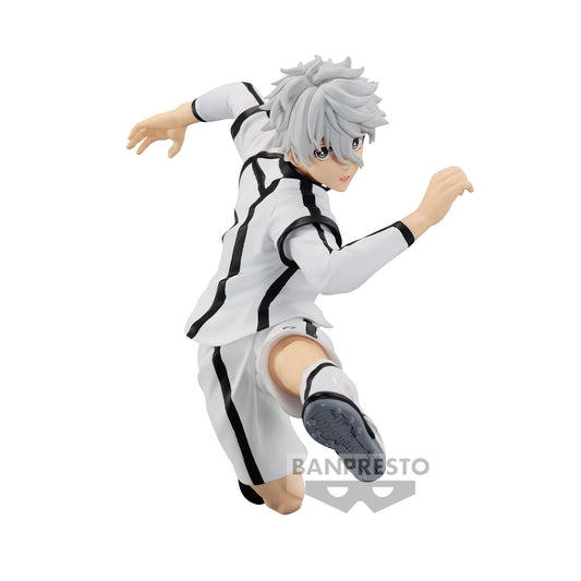 blue lock figure, anime figure, seishiro nagi figure, banpresto figure, front view