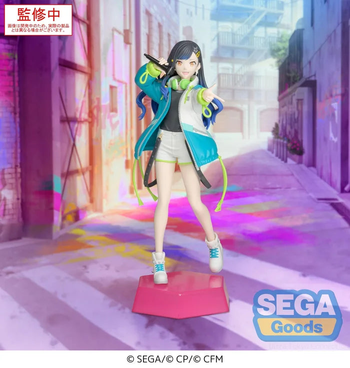 hatsune miku colorful stage figure, anime figure, project sekai figure, deskop x decorate collections figure, shiraishi an, sega figure, SG44084, front view with background