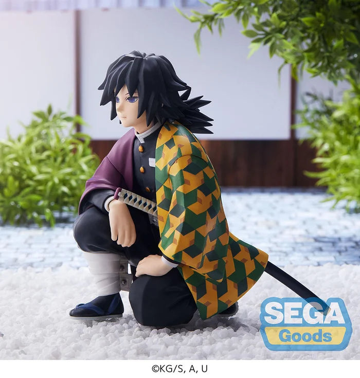 demon slayer figure, anime figure, giyu tomioka figure, premium perching figure, hashira meeting figure, sega figure, SG503011, side view with background
