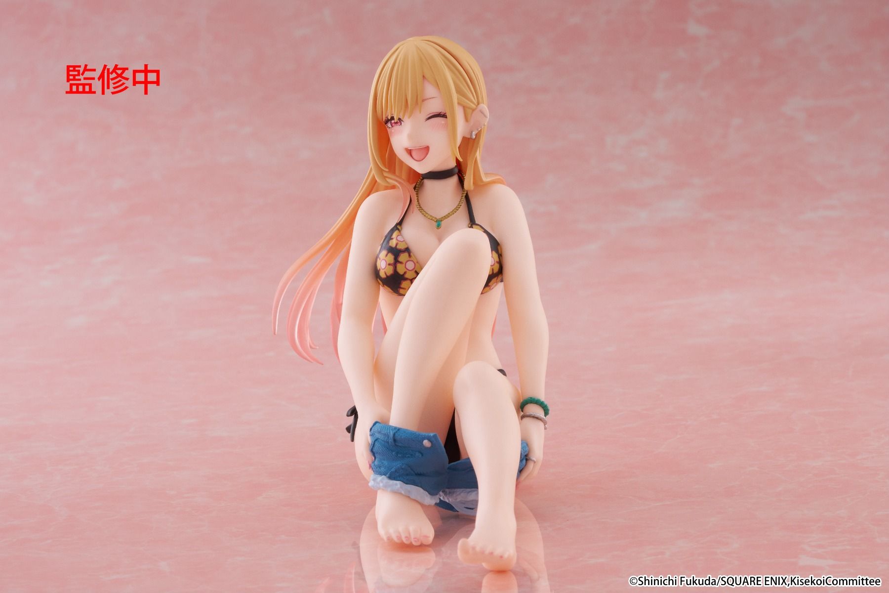 my dress up darling figure, anime figure, marin kitagawa figure, taito figure, desktop cute figure, measured swimsuit figure, T40273, side view