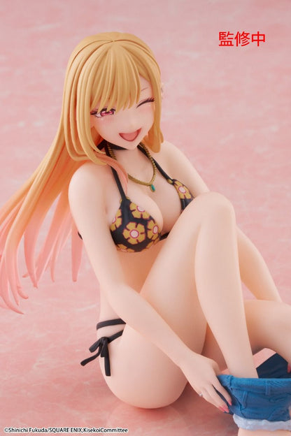 my dress up darling figure, anime figure, marin kitagawa figure, taito figure, desktop cute figure, measured swimsuit figure, T40273, front view, close up view