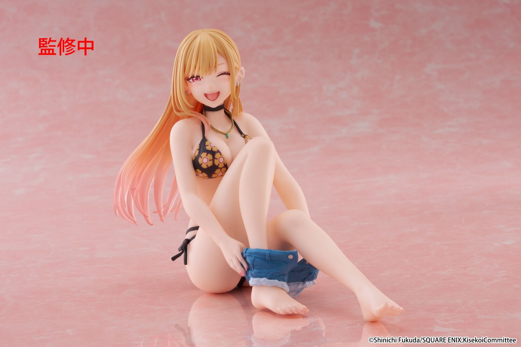 my dress up darling figure, anime figure, marin kitagawa figure, taito figure, desktop cute figure, measured swimsuit figure, T40273, front view