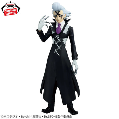 dr. stone figure, anime figure, xeno figure, dr. xeno figure, xeno houston wingfield figure, banpresto figure, figure of the stone world, 