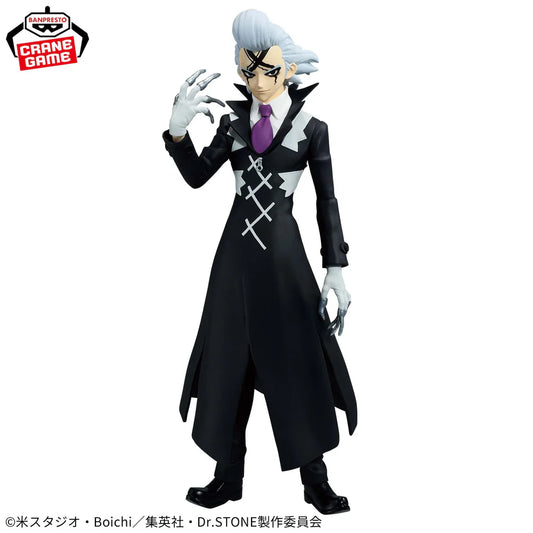 dr. stone figure, anime figure, xeno figure, dr. xeno figure, xeno houston wingfield figure, banpresto figure, figure of the stone world, 