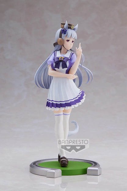 uma figure, umamusume figure, umamusume pretty derby figure, anime figure, banpresto figure, gold ship figure, BP18698, side view with background