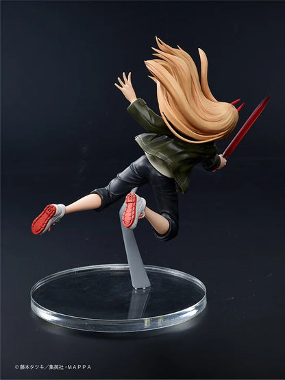 chainsaw man figure, anime figure, power figure, aerial prize figure, taito figure, back view