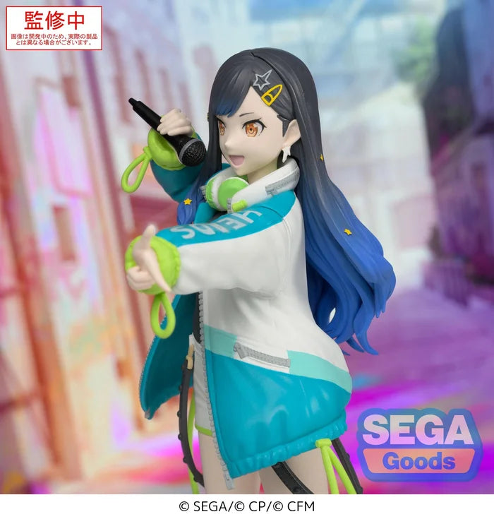 hatsune miku colorful stage figure, anime figure, project sekai figure, deskop x decorate collections figure, shiraishi an, sega figure, SG44084, side view with background, close up view