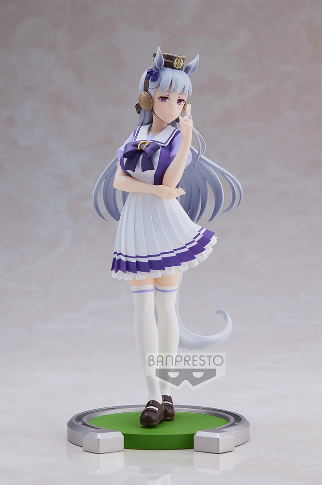 uma figure, umamusume figure, umamusume pretty derby figure, anime figure, banpresto figure, gold ship figure, BP18698, front view with background