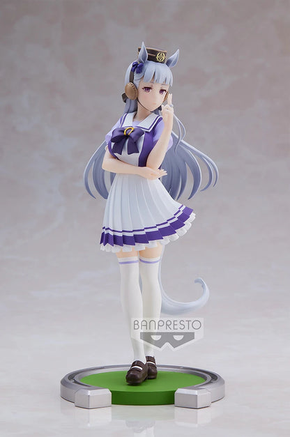 uma figure, umamusume figure, umamusume pretty derby figure, anime figure, banpresto figure, gold ship figure, BP18698, front view with background