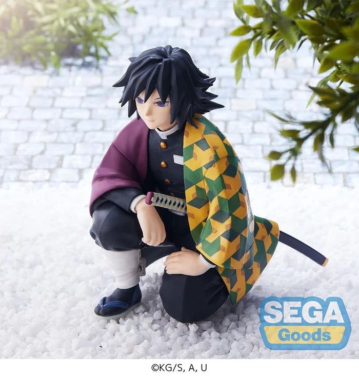 demon slayer figure, anime figure, giyu tomioka figure, premium perching figure, hashira meeting figure, sega figure, SG503011, side view with background